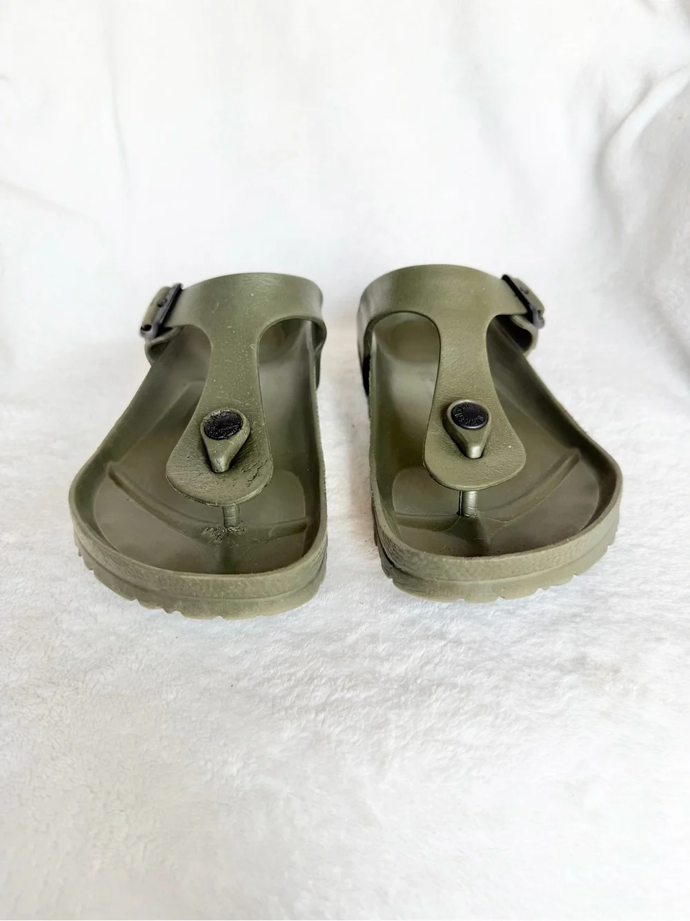 Birkenstock Sandals Mens 37 Olive Green Gizeh EVA Thong Flip Flop Casual Buckle